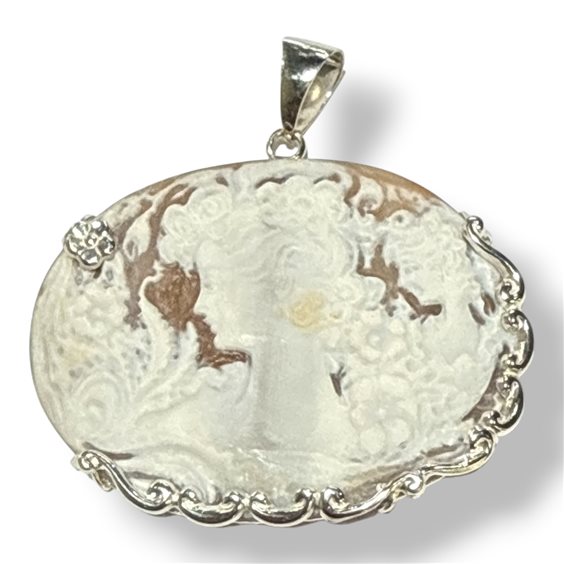 Pendant Mandile 1922 Woman Cammei  in Silver Conchiglia 1MCICM233.7 - 1MCICM233.7